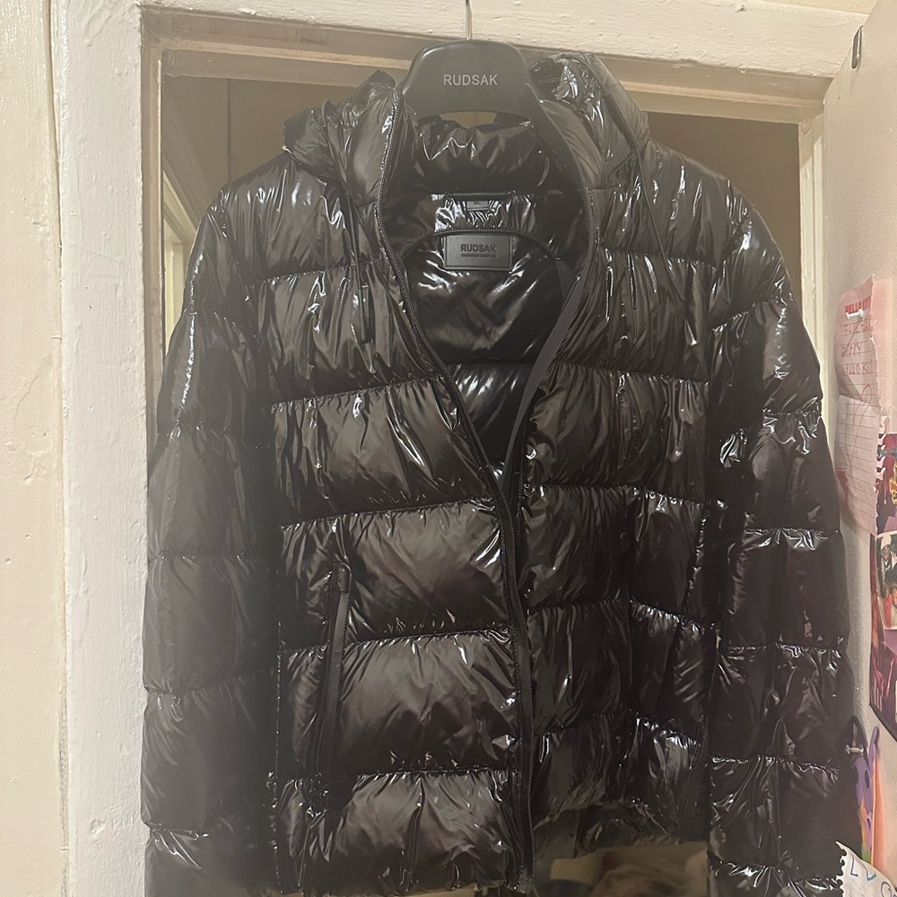 RUDSAK Shiny Black Hooded Jacket